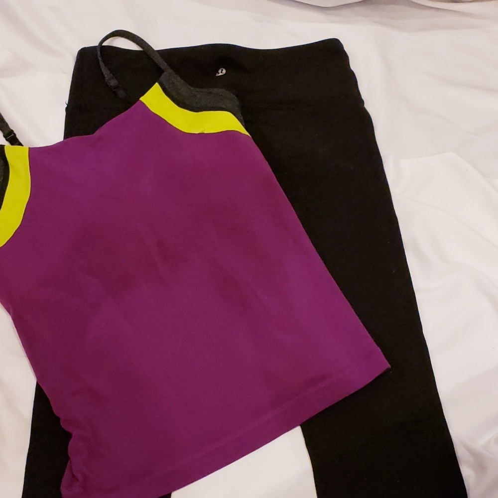 Lululemon Colorblock Tank Top & Crops Sizes 6 & 8